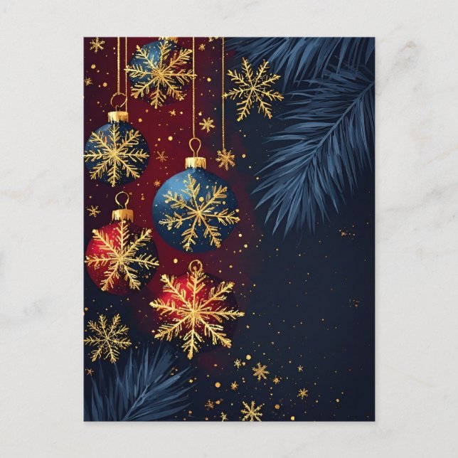 ❄️ Luxury Christmas Ornament Magic 🎄 Elegant Postcard (Front)