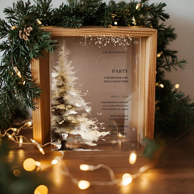 Luxury Christmas Party Acrylic Invitations (Creator Uploaded)