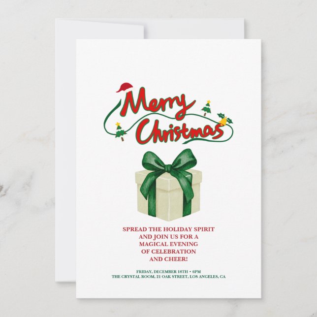 Luxury Christmas Party Invitation (Front)