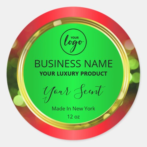Luxury Christmas Red Green Logo Product Labels