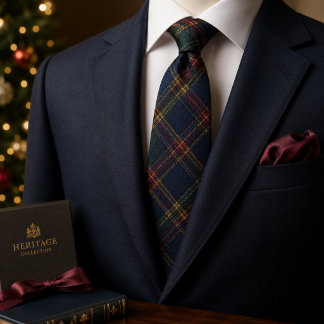 Luxury Christmas Tartan Plaid Neck Tie
