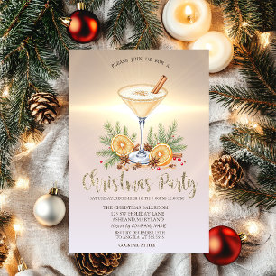 Luxury Christmas Tree Balls Gold Company Invitation