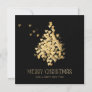 Luxury Christmas Tree Golden Hearts Holiday Card