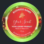 Luxury Christmas Tree Green Red Product Labels<br><div class="desc">Luxury Christmas Tree product labels with a touch of Red shimmer on green for handmade bath bomb,  salt and oil gifts.</div>