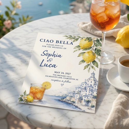 Luxury Ciao Bella Amalfi Coast Invitation