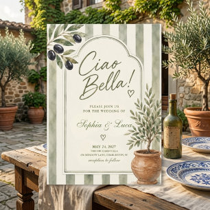 Luxury Ciao Bella Italian Olive Invitation
