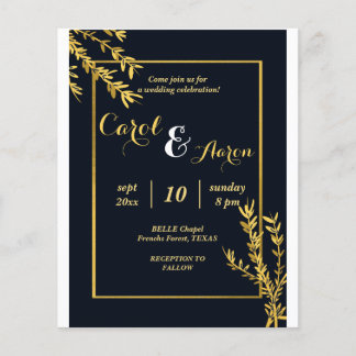luxury classic black and gold wedding  flyer
