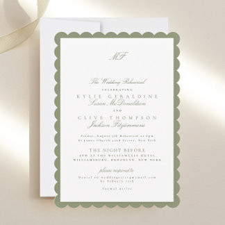 Luxury Classic Sage Green The Wedding Rehearsal Invitation