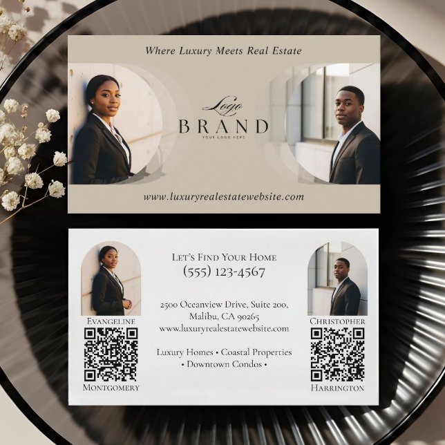 Luxury Classy Dual Agent Professional Real Estate Business Card (Luxury Classy Dual Agent Professional Real Estate Business Card)