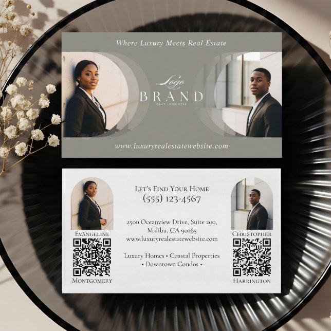 Luxury Classy Dual Agent Professional Real Estate Business Card (Luxury Classy Dual Agent Professional Real Estate Business Card2)