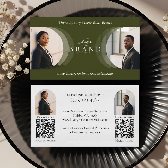 Luxury Classy Dual Agent Professional Real Estate Business Card (Luxury Classy Dual Agent Professional Real Estate Business Card)