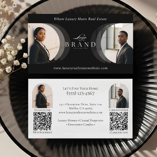 Luxury Classy Dual Agent Professional Real Estate Business Card