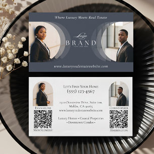 Luxury Classy Dual Agent Professional Real Estate Business Card