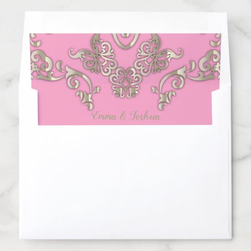 Luxury Classy Glam Romantic Chic and Pink Gold  Envelope Liner