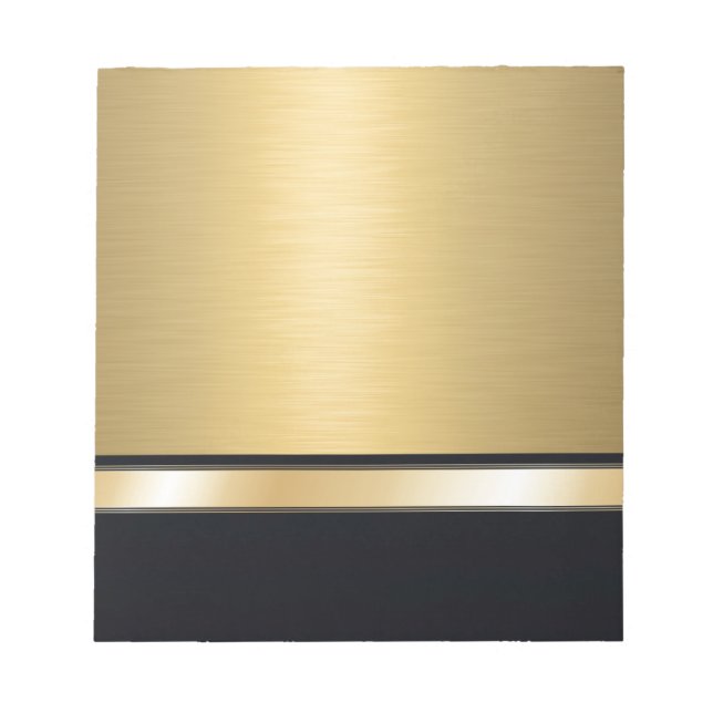 Luxury classy golden black personalized notepad (Front)