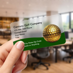 Luxury Classy Golf Theme Clear Plastic Business Cards