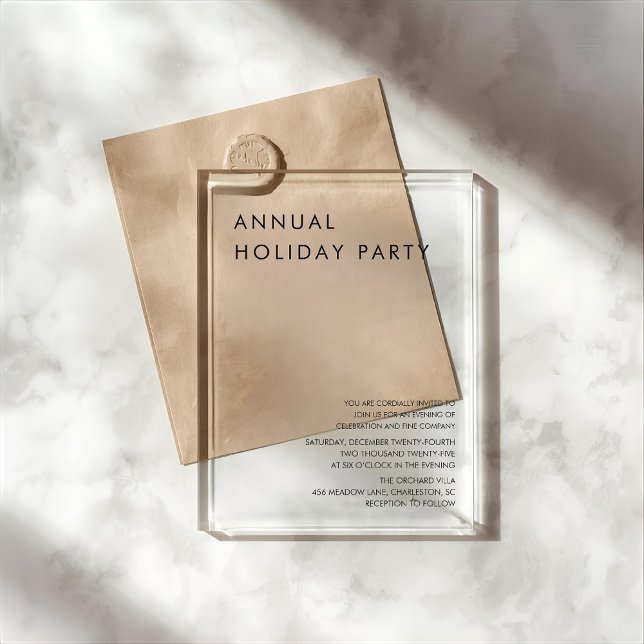 Luxury Clear Acrylic Annual Holiday Party  Acrylic Invitations (Creator Uploaded)