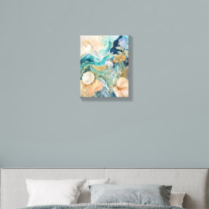 Luxury Coastal Abstract Canvas Wall Art Photo Tile