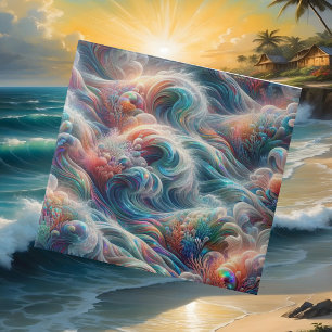Luxury Coastal Living   Coral Reef Ocean Waves Ceramic Tile