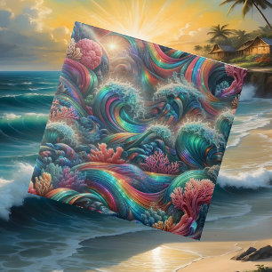 Luxury Coastal Living   Coral Reef Ocean Waves Ceramic Tile