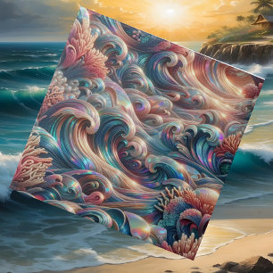 Luxury Coastal Living   Coral Reef Ocean Waves Ceramic Tile