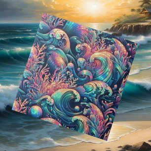 Luxury Coastal Living   Coral Reef Ocean Waves Ceramic Tile