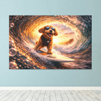 Luxury Cockapoo Surf Canvas – Ocean Dog Art Print