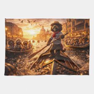 Luxury Cockapoo Venice Gondola  Kitchen Towel