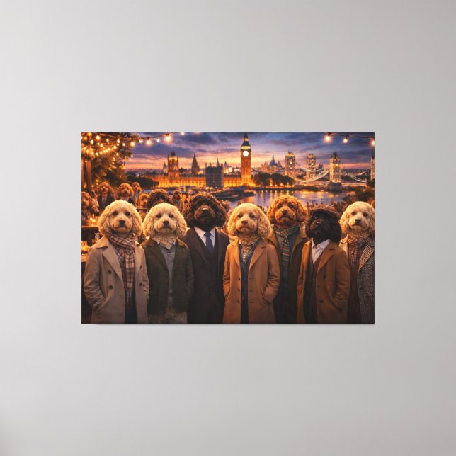 Luxury Cockapoo Wall Art – London Evening Art (Front)