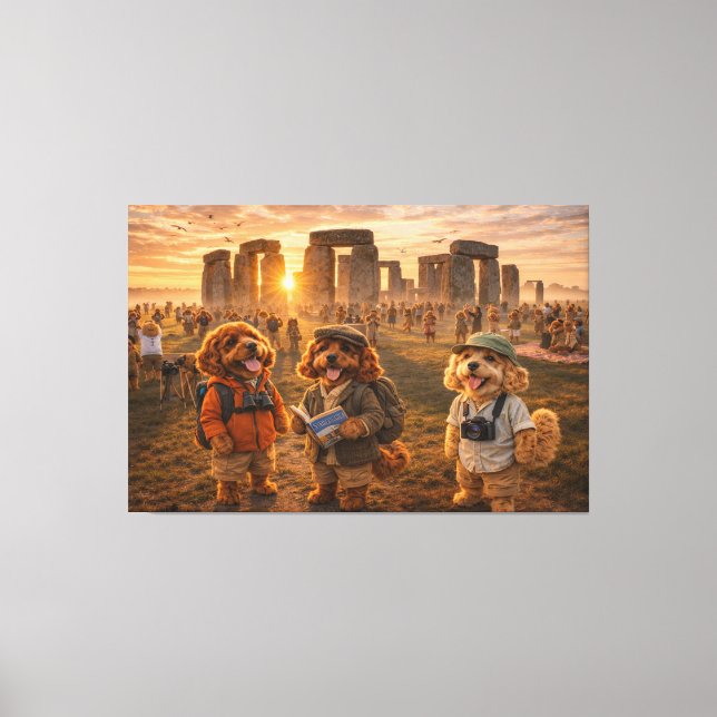 Luxury Cockapoo Wall Art- Stonehenge Art  Canvas Print (Front)