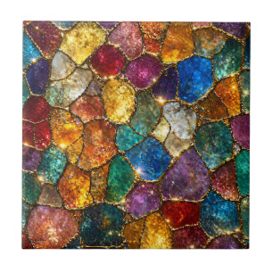 Luxury Colorful Crystal Mosaic Seamless Pattern Ceramic Tile
