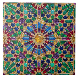 Luxury Colorful Crystal Opal Moroccan Zellij Ceramic Tile