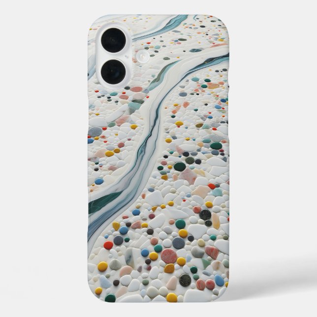 Luxury Colorful Pebble Stone Phone Case - Elegant  (Back)