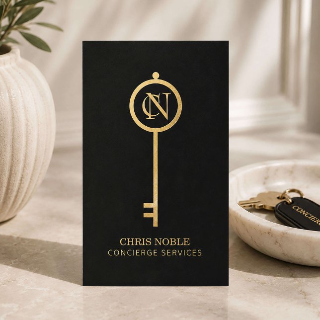 Luxury Concierge Black Gold Business Card (Creator Uploaded)