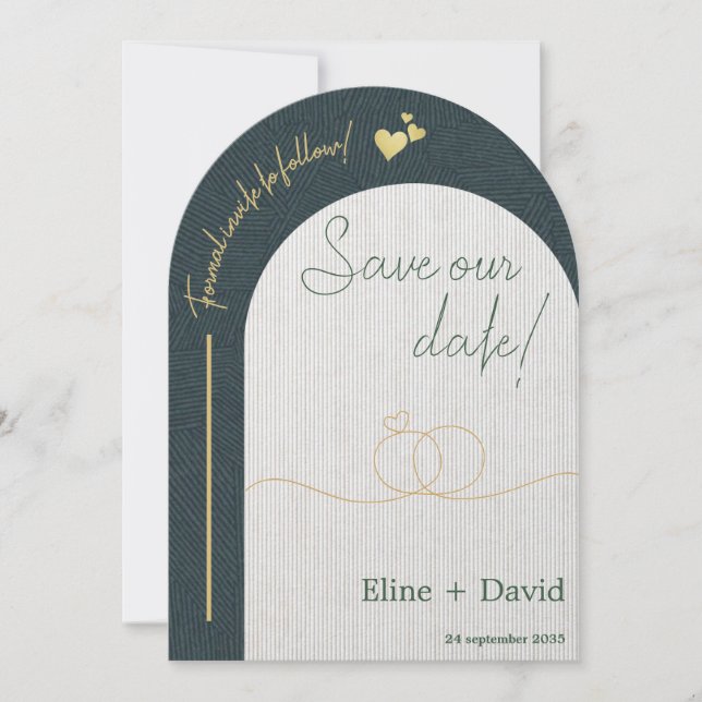 Luxury Coordinated Save The Date Card  (Front)