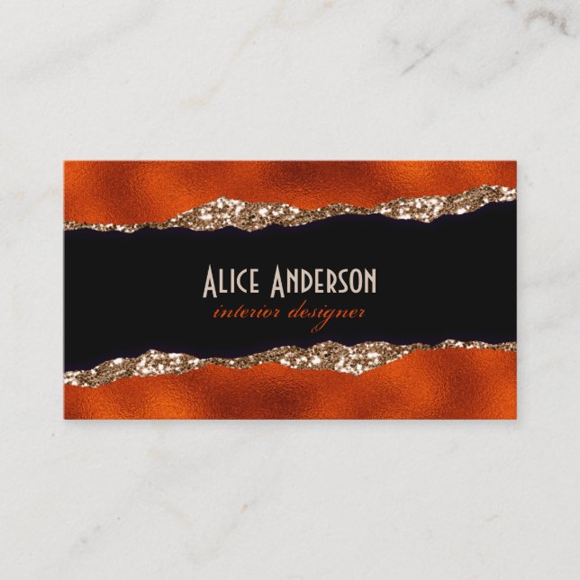 Luxury coper gold black elegant esthetic premium  business card (Front)