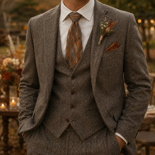 Luxury Copper Patina Rustic Wedding Neck Tie