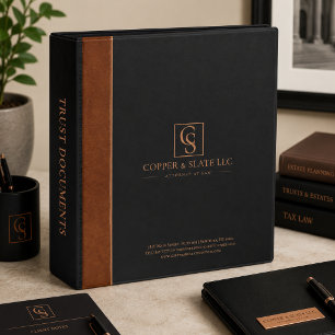 Luxury Copper & Slate Law Firm Trust Documents Mini Binder