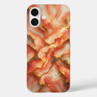 Luxury Coral Pink Marble Case - Elegant Rose Gold