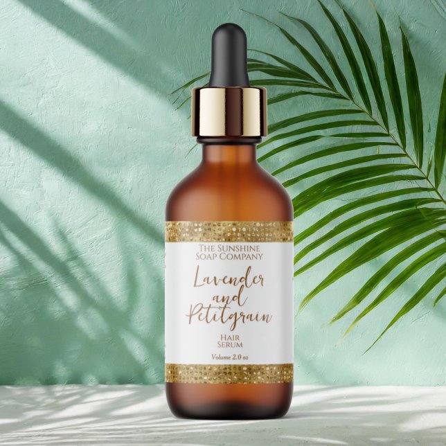 Luxury Cosmetics Label - White & Gold Glitter (Creator Uploaded)