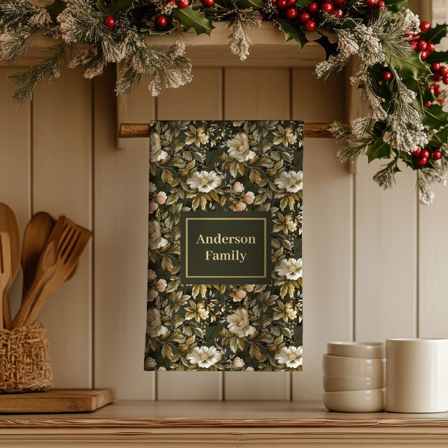 Luxury Cottagecore Personalized Botanical Towel  (Luxury Cottagecore Personalized Botanical Towel )