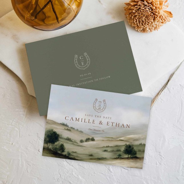 Luxury Countryside Estate Save The Date Card (Modern Western Save the Date Card)