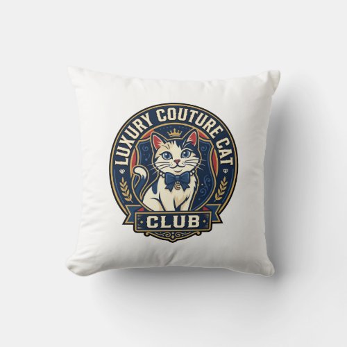 Luxury Couture Cat Cat Mom Gift Idea - Luxury Cout Throw Pillow