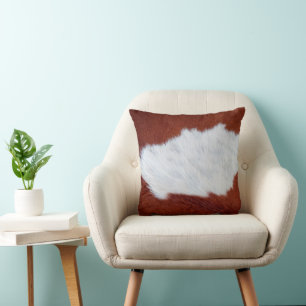 Luxury Cow Hide Animal Skin Print Throw Pillow
