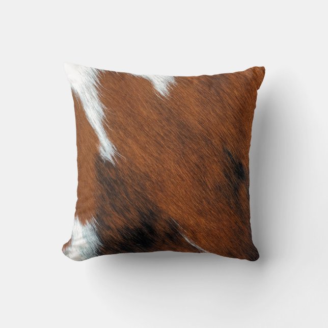 Luxury Cow Hide Animal Skin Print  Throw Pillow (Front)