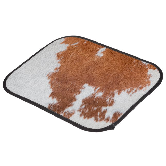Luxury Cowhide Animal Skin Print   Car Floor Mat (Rear Angled)