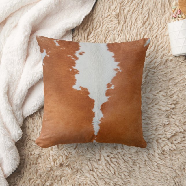 Luxury Cowhide Animal Skin Print  Throw Pillow (Blanket)