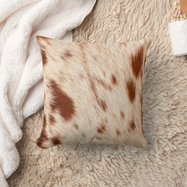 Luxury Cowhide Animal Skin Print  Throw Pillow (Blanket)