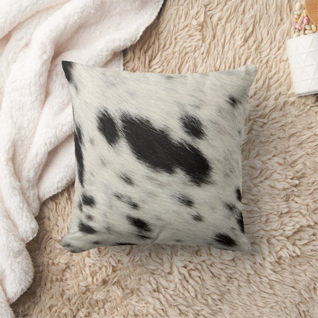 Luxury Cowhide Animal Skin Print  Throw Pillow (Blanket)