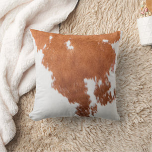 Luxury Cowhide Animal Skin Print Throw Pillow